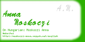 anna moskoczi business card